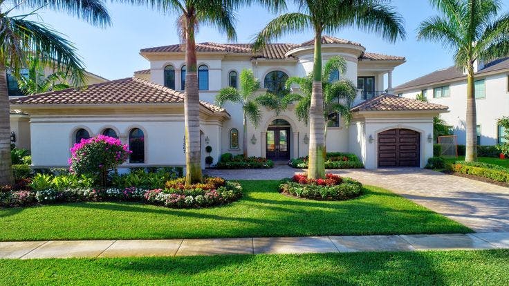 home with beautiful landscaping